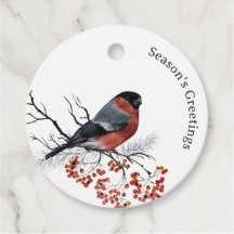 Noël Oiseau rond Tags cadeaux