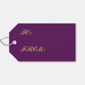 Étiquettes-cadeau Noël or et violet (Dos (Horizontal))