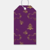 Étiquettes-cadeau Noël or et violet (Devant)