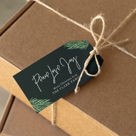 Étiquettes-cadeau Noël "Peace Love Joy"