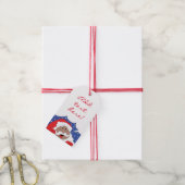 Étiquettes-cadeau Noël Père Noël de couleur dit (Avec de la ficelle)