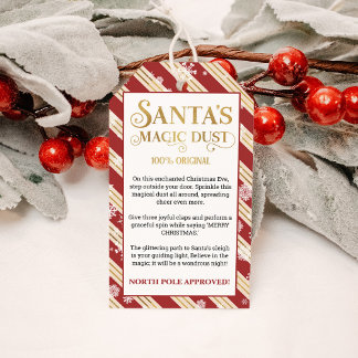 Étiquettes-cadeau Noël Père Noël Pôle Nord Poussière Magique Approuv