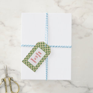 Étiquettes-cadeau Noël Père Noël Red Green Festive Personnaliser