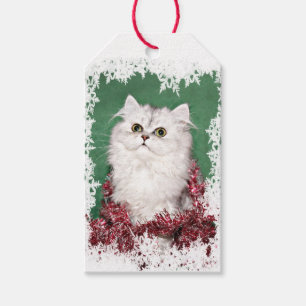 Étiquettes-cadeau Noël persan de chaton