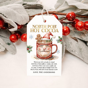 Étiquettes-cadeau Noël Pôle Nord Père Noël Hot Cocoa