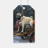 Étiquettes-cadeau Noël Pug Saison Festive (Dos)