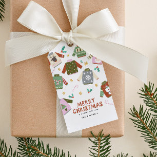 Étiquettes-cadeau Noël Pull Retro Moche