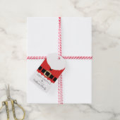 Étiquettes-cadeau Noël Red Père Noël (Avec de la ficelle)