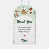 Étiquettes-cadeau Noël Reindeer fête d'anniversaire (Dos)