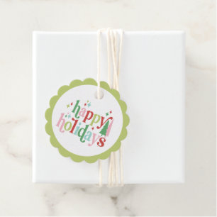 Étiquettes Cadeau Noël Retro Pastel Joyeuses fêtes