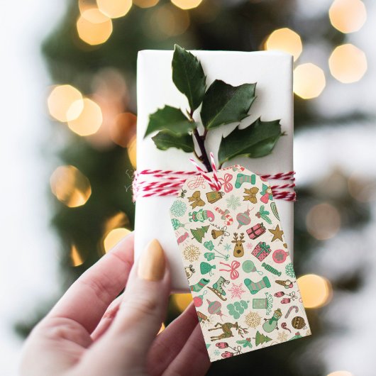 Étiquettes-cadeau Noël rétro Whimsy