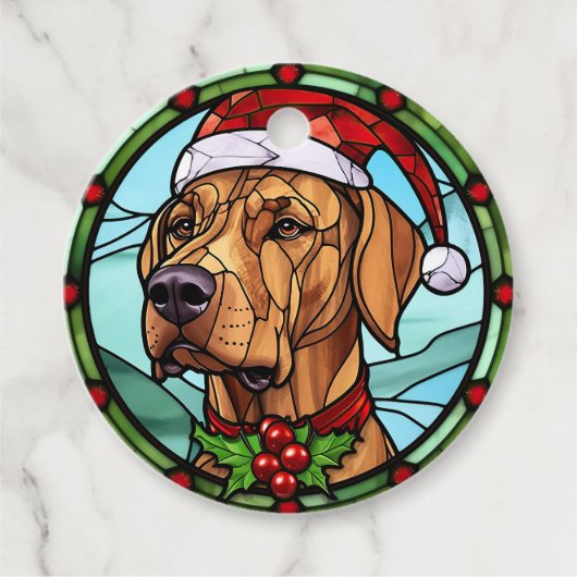 Étiquettes Cadeau Noël Rhodesian Ridgeback (Devant)