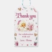 Étiquettes-cadeau Noël rose Père Noël Cookie fête d'anniversaire (Dos)