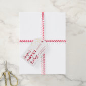 Étiquettes-cadeau Noël Rouge Blanc Joyeuses Fêtes (With Twine)