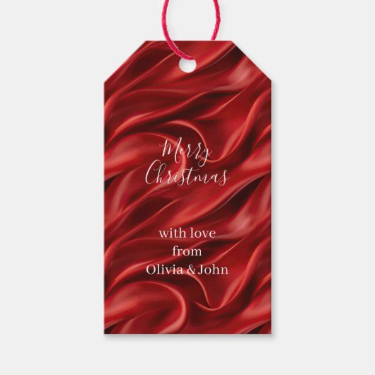 Étiquettes-cadeau Noël Rouge Chic (Devant)