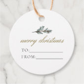 Étiquettes Cadeau NOEL Rustic Winter Pine to From Christmas Cadeau (Devant)