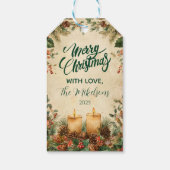 Étiquettes-cadeau Noël Rustique à la bougie Pinecone (Dos)