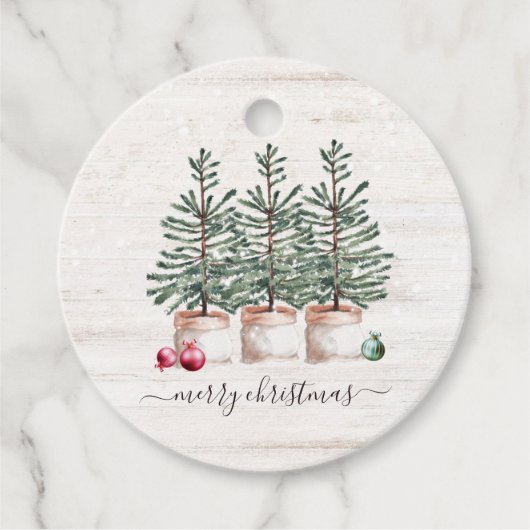 Étiquettes Cadeau Noël rustique Joyeux Noël (Devant)