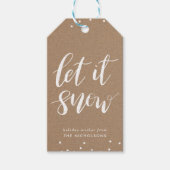 Étiquettes-cadeau Noël Rustique papier Kraft | Laisser neiger (Devant)