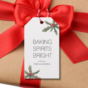 Étiquettes-cadeau Noël Saint Branche Élégante Baking Spirits