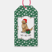Étiquettes-cadeau Noël Santa Claus Golden Retriever Chien mignonne (Devant)