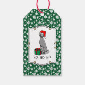 Étiquettes-cadeau Noël Santa Hat Weimaraner Chien (gris 1) mignon (Devant)