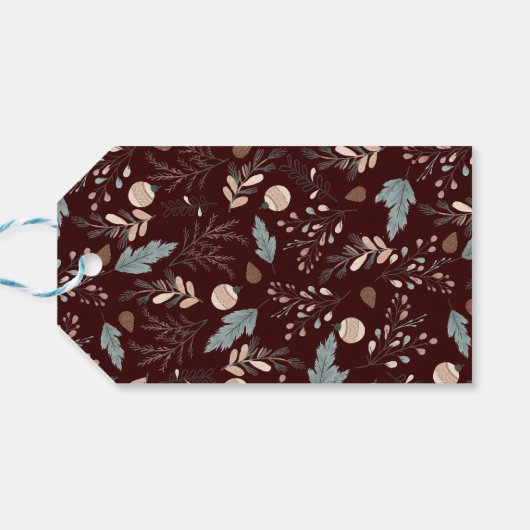 Étiquettes-cadeau Noël Script Boho Verdure Noël (Dos Horizontal)