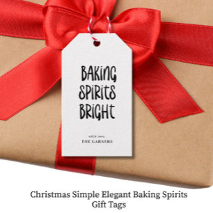 Étiquettes-cadeau Noël Simple Elegant Baking Spiritueux