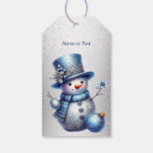 Étiquettes-cadeau Noël Snowman Élégant Vacances d'hiver (Dos)