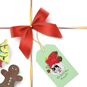Étiquettes-cadeau Noël Stocker mignonne Calico Kitten