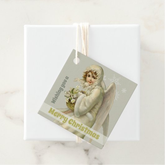Étiquettes Cadeau Noël Sweet Victorian hiver ange CC1189 (En situation)