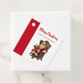 Étiquettes Cadeau Noël traditionnel de Père Noël vintage (En situation)