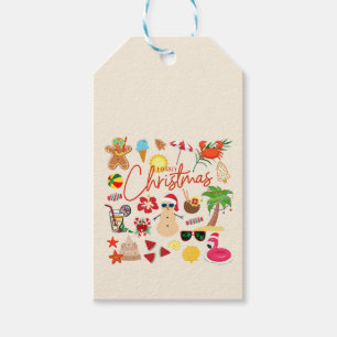 Étiquettes-cadeau Noël tropical