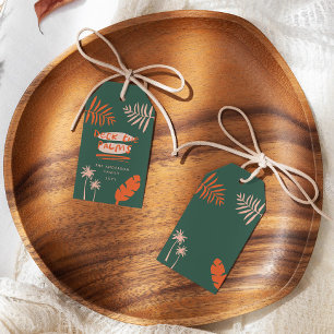 Étiquettes-cadeau Noël tropical moderne