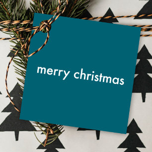 Étiquettes Cadeau Noël turquoise Smoke Blue Minimal Simple Clean