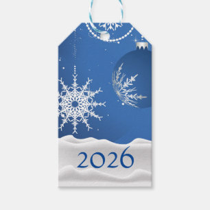 Étiquettes-cadeau Noël/Vacances Flocon de Neige 2026 ou Ajouter un N