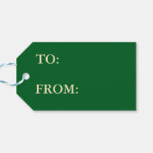 Étiquettes-cadeau Noël vert avec des flocons de neige à la crème (Dos Horizontal)