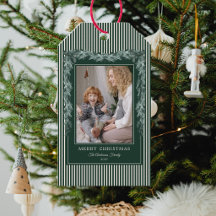 Noël Vert Rayures Nœud Guirlandes Photo