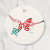 Étiquettes Cadeau Noël Vert & Rouge Plaid Lié Avec Bow Holiday (Devant)