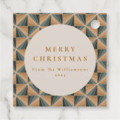 Étiquettes Cadeau Noël Vert Vintage Art Déco (Dos)