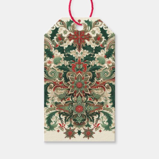 Étiquettes-cadeau Noël victorien/classique/Vintage (Devant)