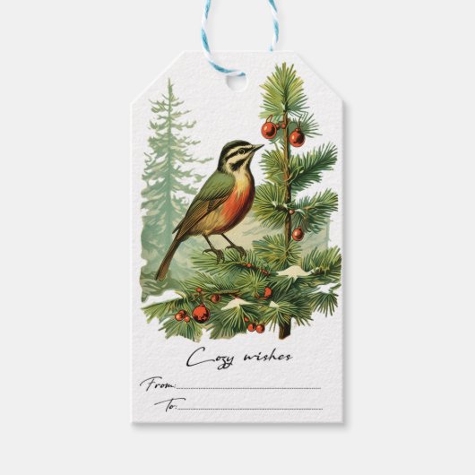 Étiquettes-cadeau Noël vintage (Devant)