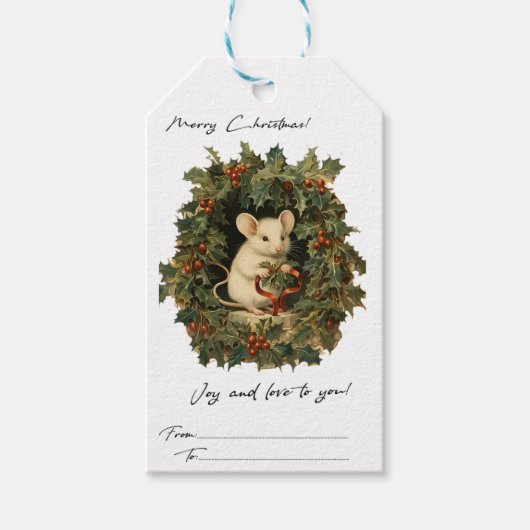 Étiquettes-cadeau Noël vintage (Devant)