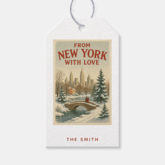 Étiquettes-cadeau Noël Vintage De New York Avec Amour