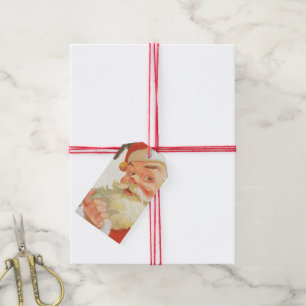 Étiquettes-cadeau Noël vintage, joyeux Père Noël avec un secret