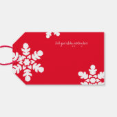 Étiquettes-cadeau Noël Votre Photo Peace Love Joy Red Script (Dos (Horizontal))