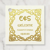Nœud celtique en faux or sur accueil de mariage iv