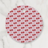 Étiquettes Cadeau Noeud Chic Moderne Réception de Mariage Cerise (Dos)