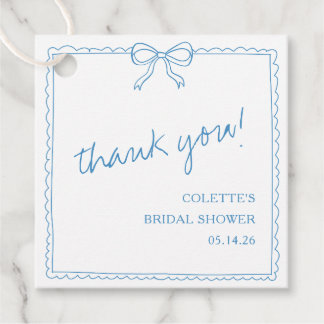 Étiquettes Cadeau Nœud Élégant Dessin à la Main Remerciement de Mari