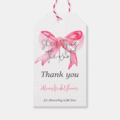 Étiquettes-cadeau Noeud élégant Rose Fête de Mariage (Devant)